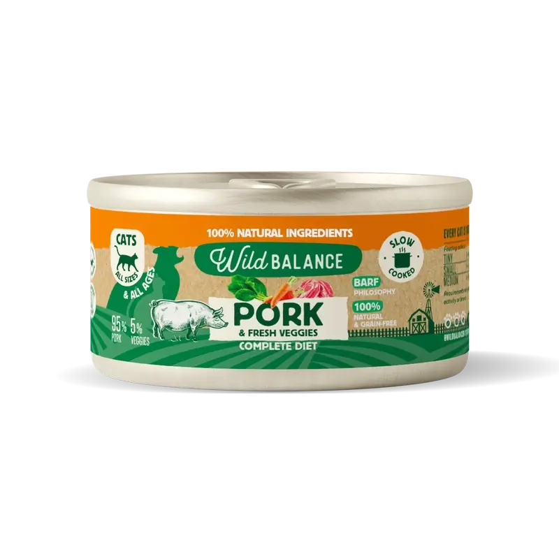 Wild Balance Philosophy Pork Barf For Cats Can, 120 grams