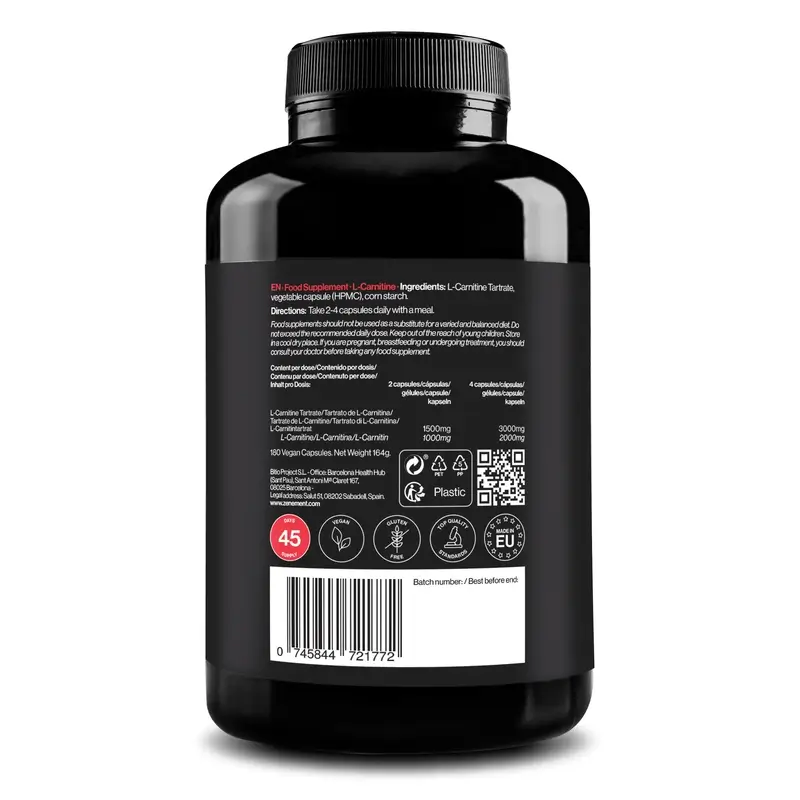 Zenement L-Carnitine, 180 vegan capsules - Image 3