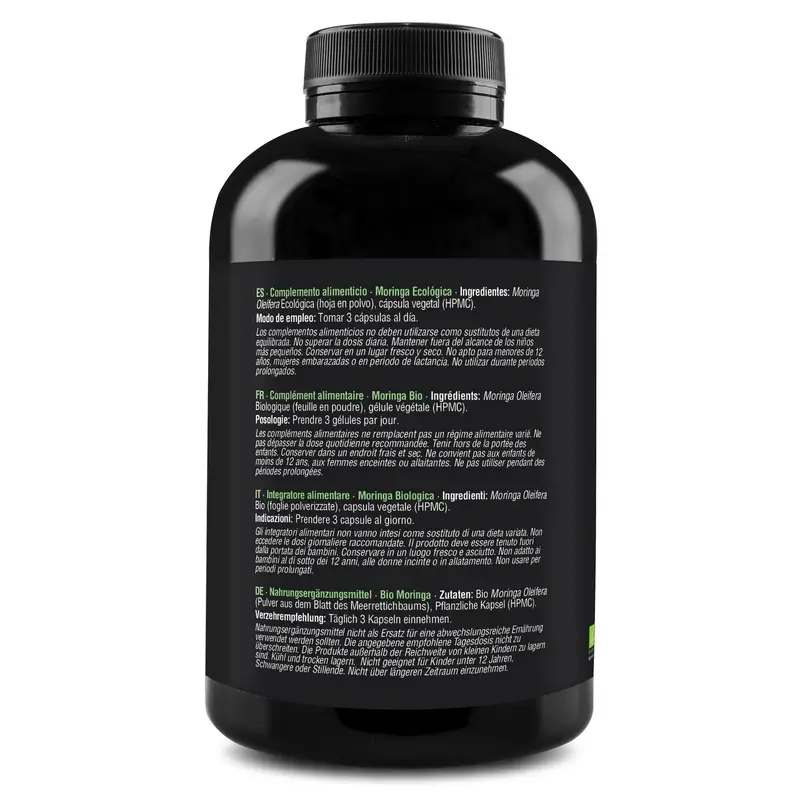 Zenement Moringa Organic, 260 vegan capsules - Image 3