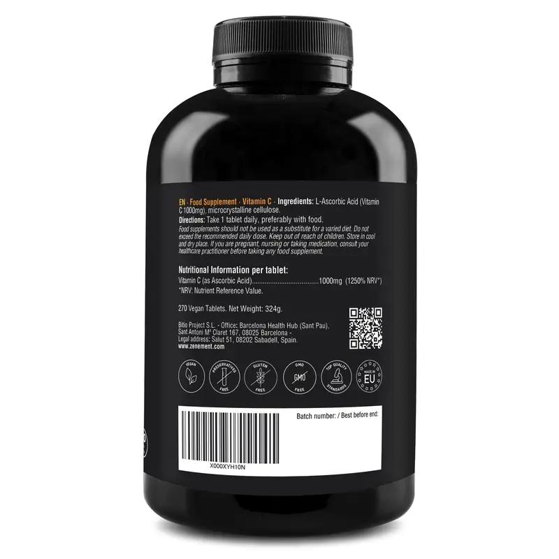Zenement Vitamin C 1000 Mg, 270 vegan tablets - Image 4